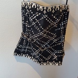 White House Black Market Black and White Corset